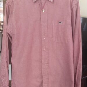 Vineyard Vines Men's Burgundy Checkered Shirt